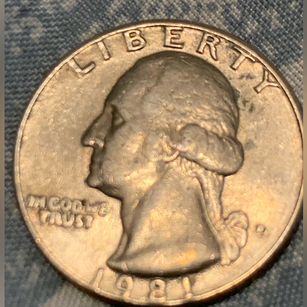 1981 US Quarter Coin - Silver Tone Washington Quarter